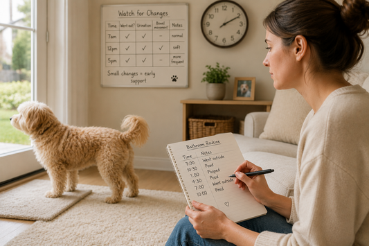 bathroom-routine-tracking-dog
