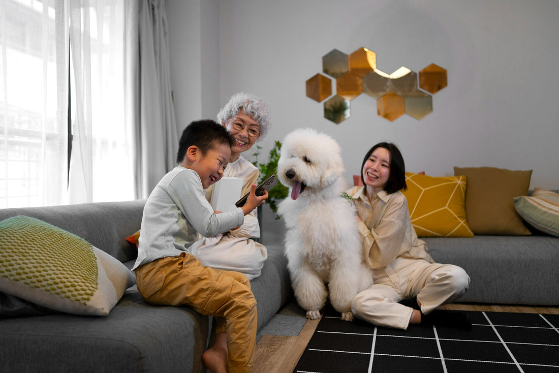 family-with-dog-at-home