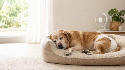 senior-dog-resting-in-summer