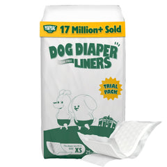 PAWPANG X-Small dog diaper liners Trial Pack of 25 with one liner